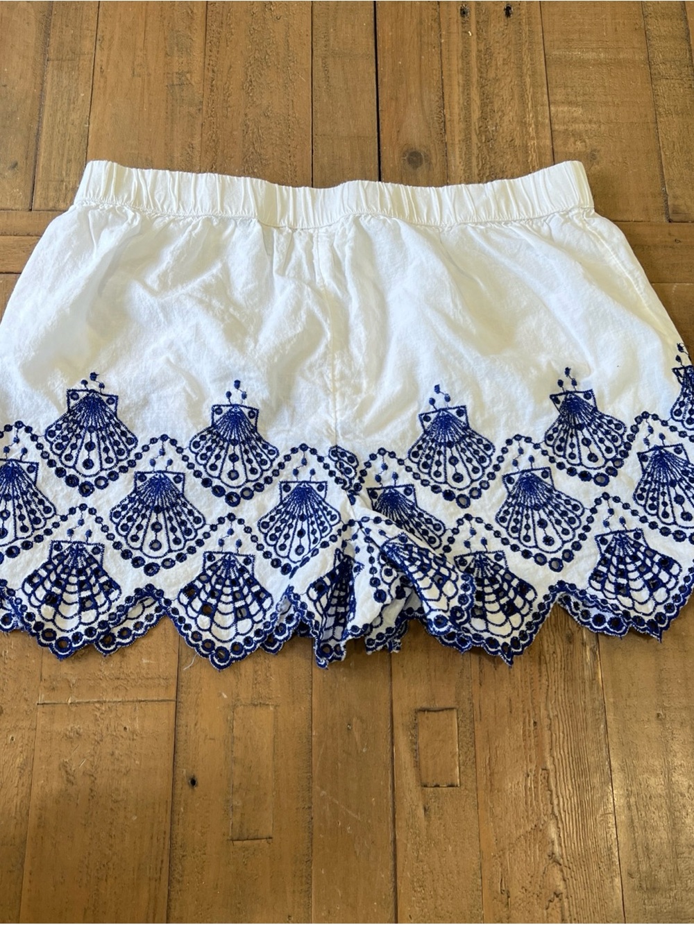 Calypso St Barth Womens White Blue Cotton Shell Embroidered Pajama Set Small - Picture 8 of 8